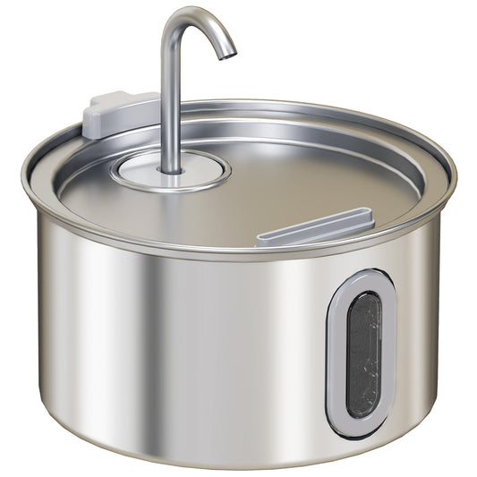 Stainless Steel Cat Water Fountain, 2.5L